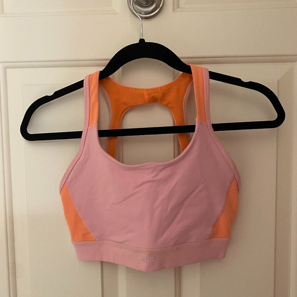 Victoria Secret Sport- Pink and Orange Sports Bra (Small)
